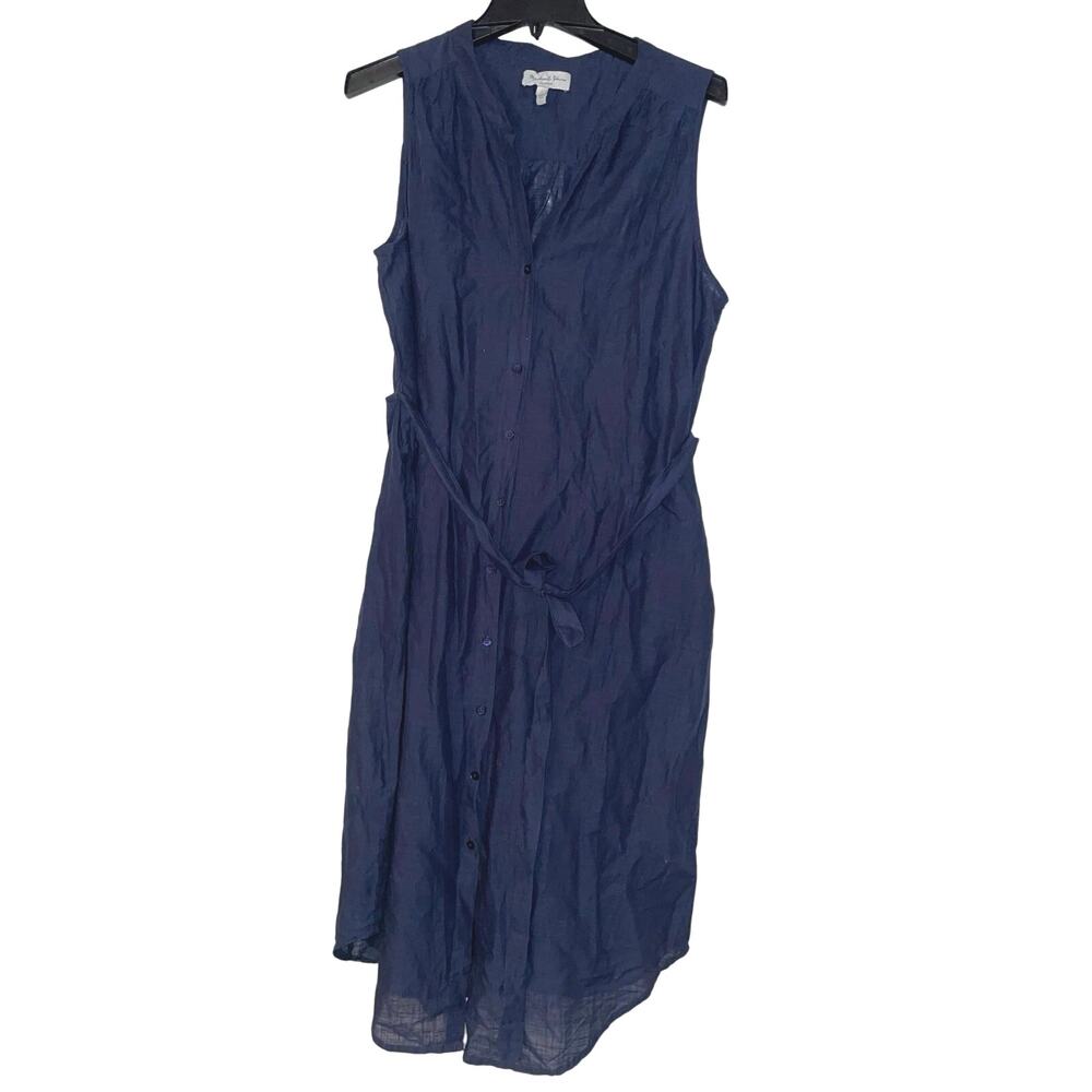 Michael Stars size Large Cotton Gauzy Maxi Shirt Dress with Liner Lagenlook